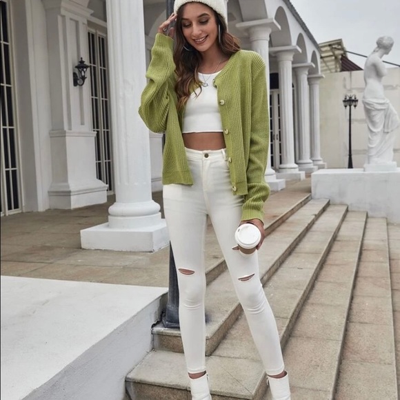 Button placket solid cardigan - Picture 3 of 5